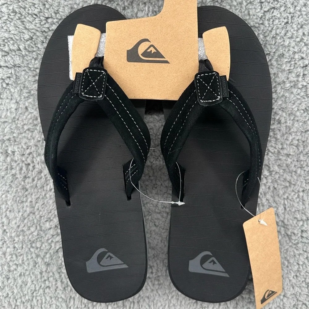 Quiksilver Carver Suede‎  Flip-Flops Mens Sz 12 New!